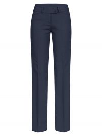 Damen Hose Premium Regular Fit in Schwarz, mit geradem Beinverlauf und Bundfalte